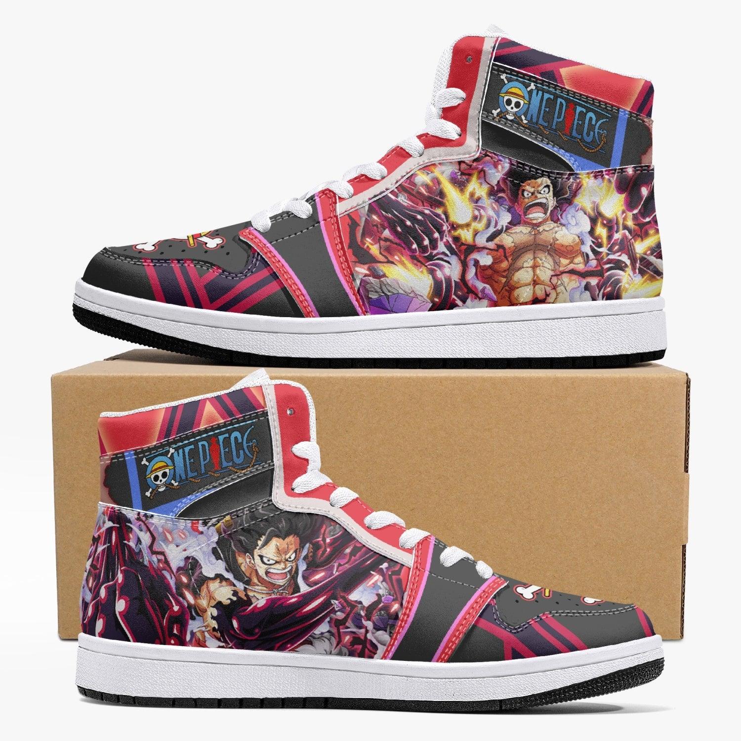 Monkey D. Luffy Gear 4th Snake Man One Piece Custom Sneaker Mid 1 Basketball Shoes - Otaku Hall