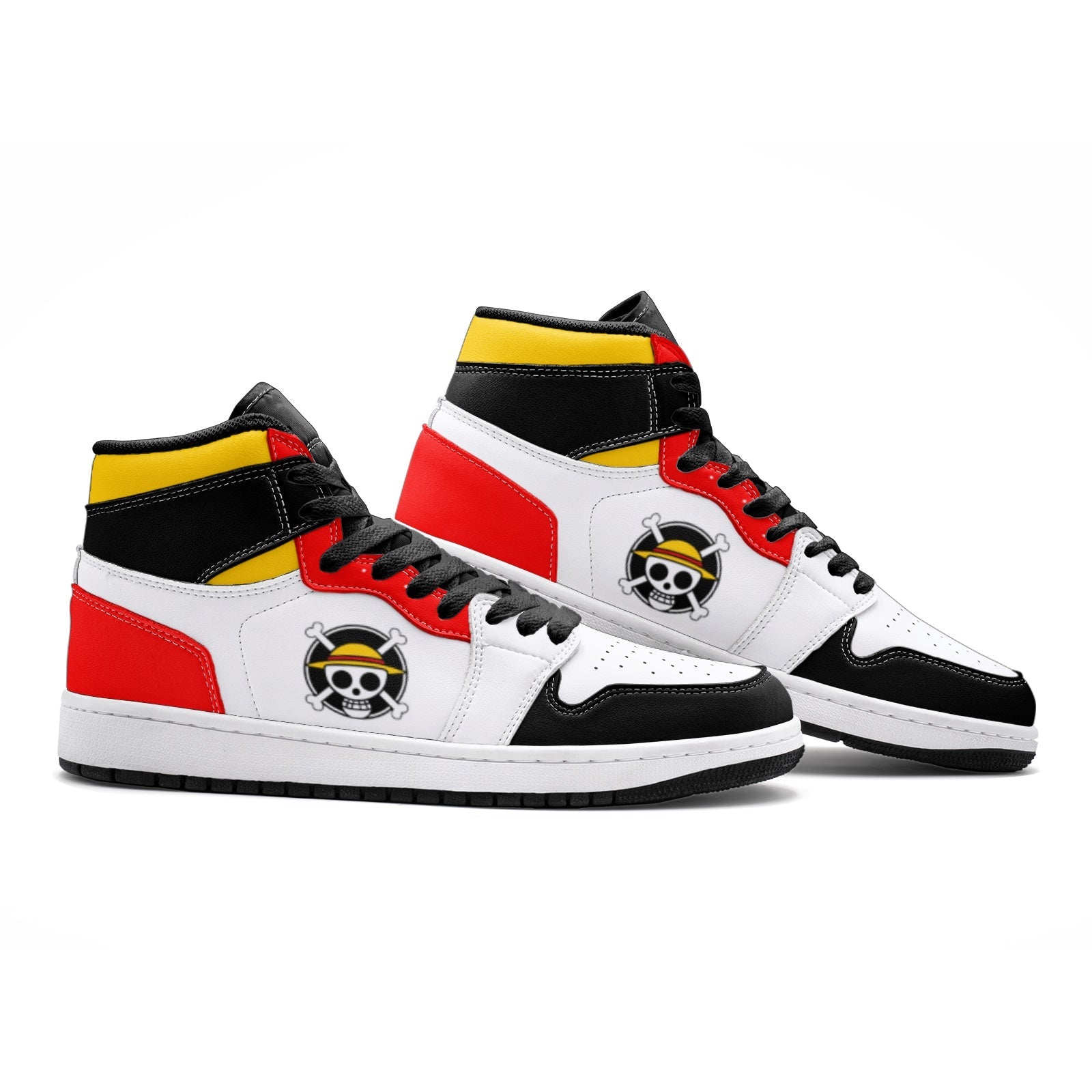 Alternative view of Monkey D. Luffy One Piece Custom Sneaker Mid 1 Basketball Shoes - Otaku Hall