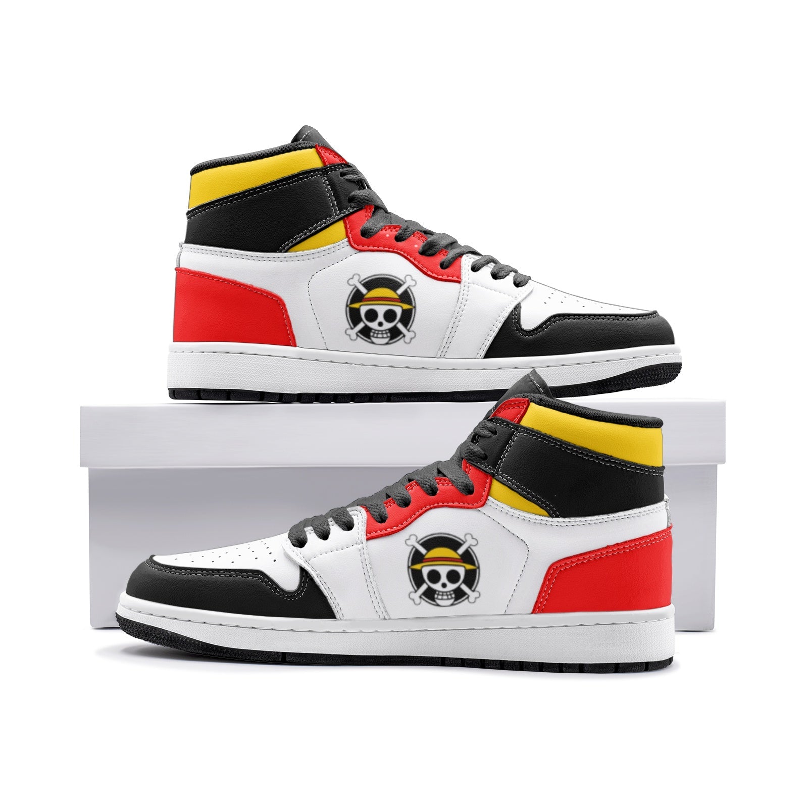 Monkey D. Luffy One Piece Custom Sneaker Mid 1 Basketball Shoes - Otaku Hall