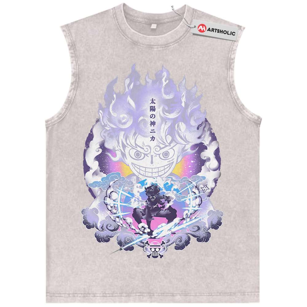 Alternative view of Monkey D Luffy Tank Top, One Piece Tank Top, Anime Tank Top, Vintage Tank Top