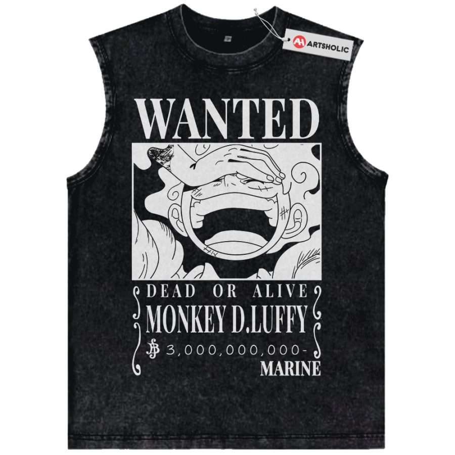 Alternative view of Monkey D Luffy Tank Top, One Piece Tank Top, Anime Tank Top, Vintage Tank Top