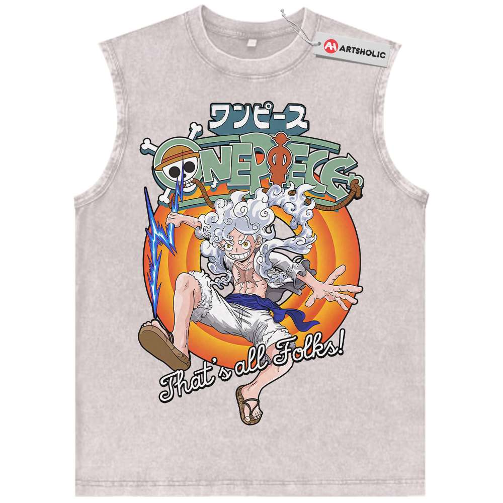 Alternative view of Monkey D Luffy Tank Top, One Piece Tank Top, Anime Tank Top, Vintage Tank Top