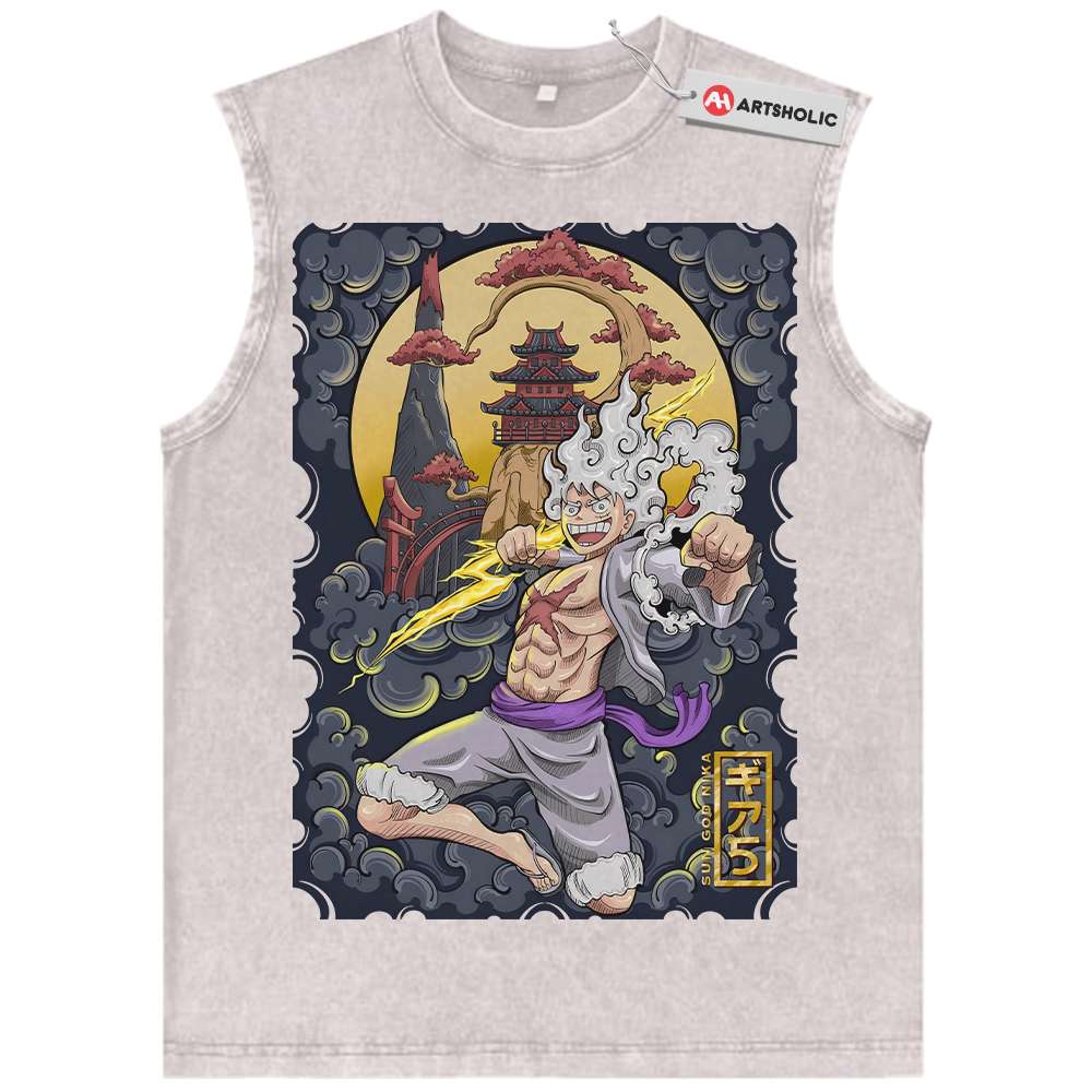 Alternative view of Monkey D Luffy Tank Top, One Piece Tank Top, Anime Tank Top, Vintage Tank Top