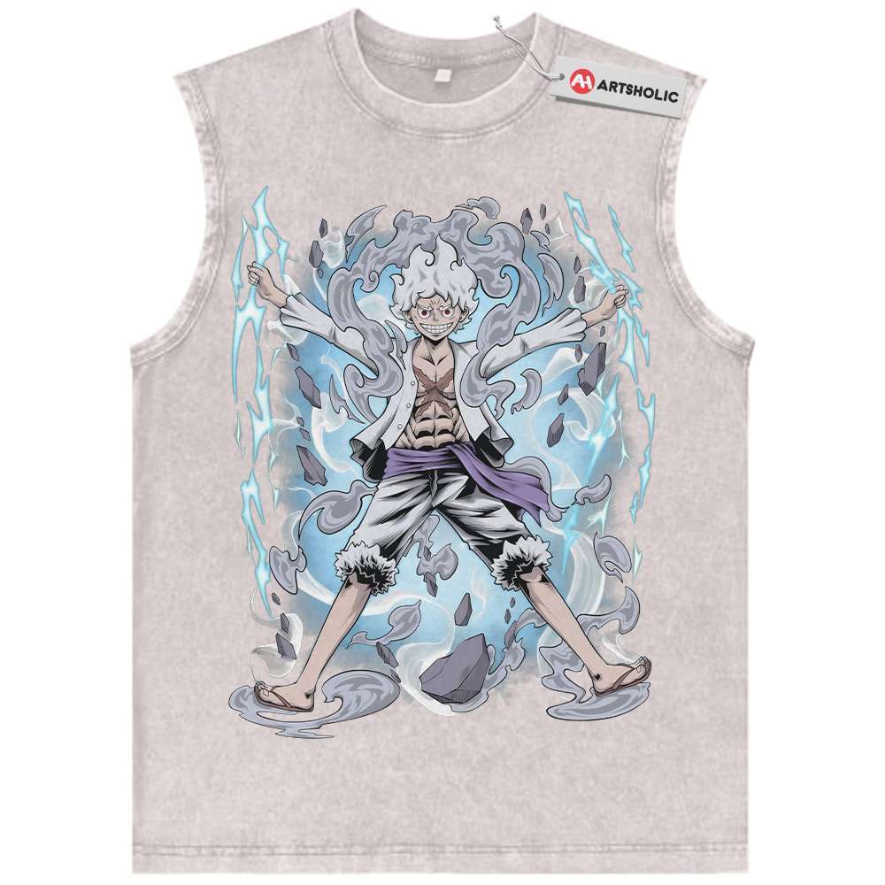 Alternative view of Monkey D Luffy Tank Top, One Piece Tank Top, Anime Tank Top, Vintage Tank Top