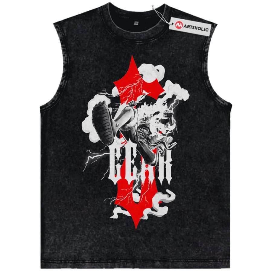 Alternative view of Monkey D Luffy Tank Top, One Piece Tank Top, Anime Tank Top, Vintage Tank Top
