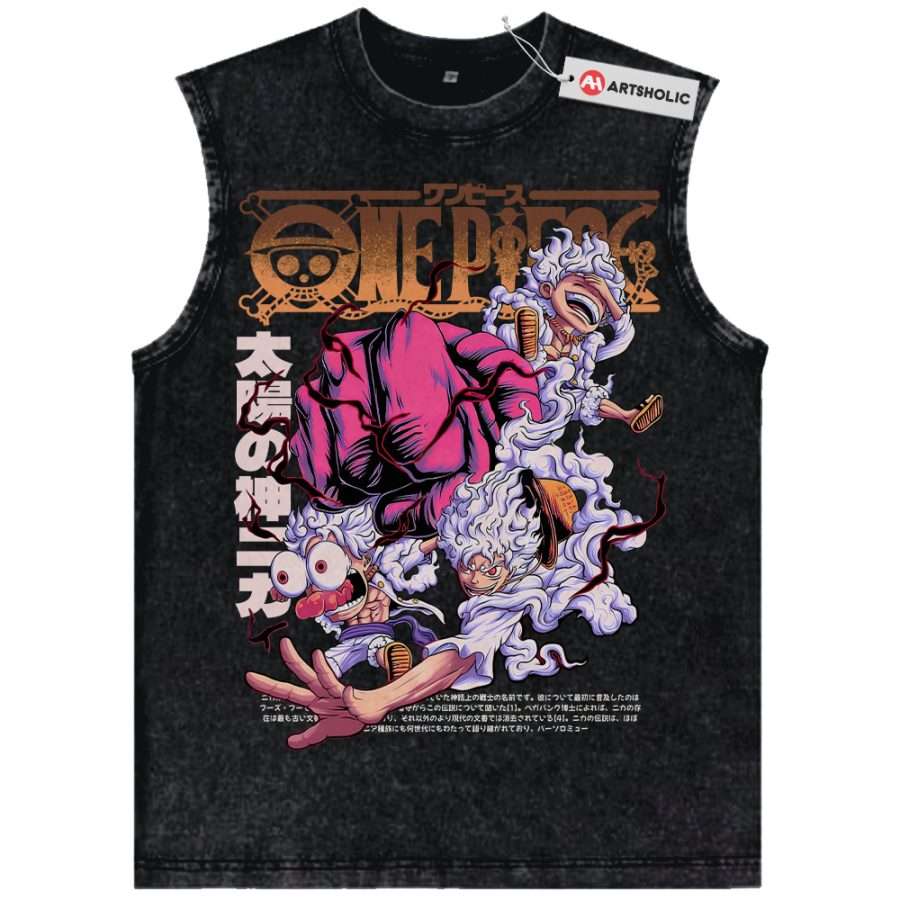 Alternative view of Monkey D Luffy Tank Top, One Piece Tank Top, Anime Tank Top, Vintage Tank Top