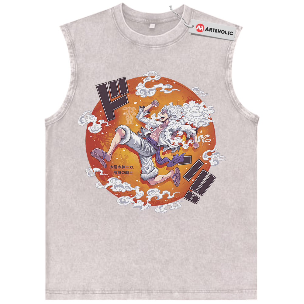 Alternative view of Monkey D Luffy Tank Top, One Piece Tank Top, Anime Tank Top, Vintage Tank Top