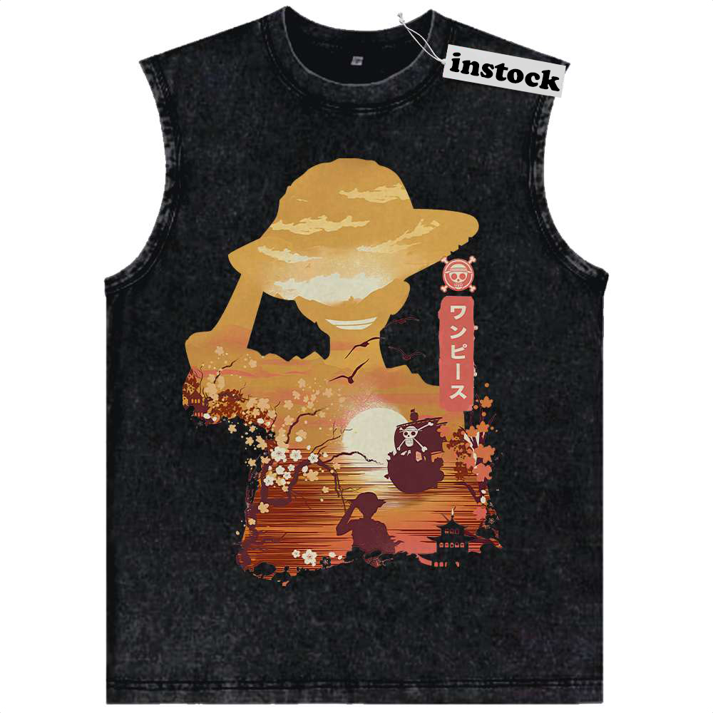 Monkey D Luffy Tank Top, One Piece Tank Top, Anime Tank Top, Vintage Tank Top