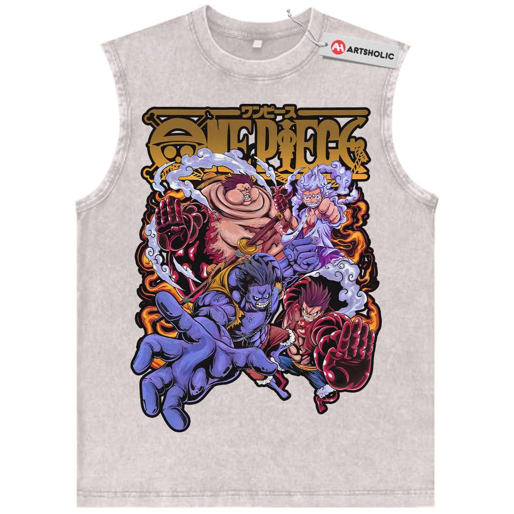 Alternative view of Monkey D Luffy Tank Top, One Piece Tank Top, Anime Tank Top, Vintage Tank Top