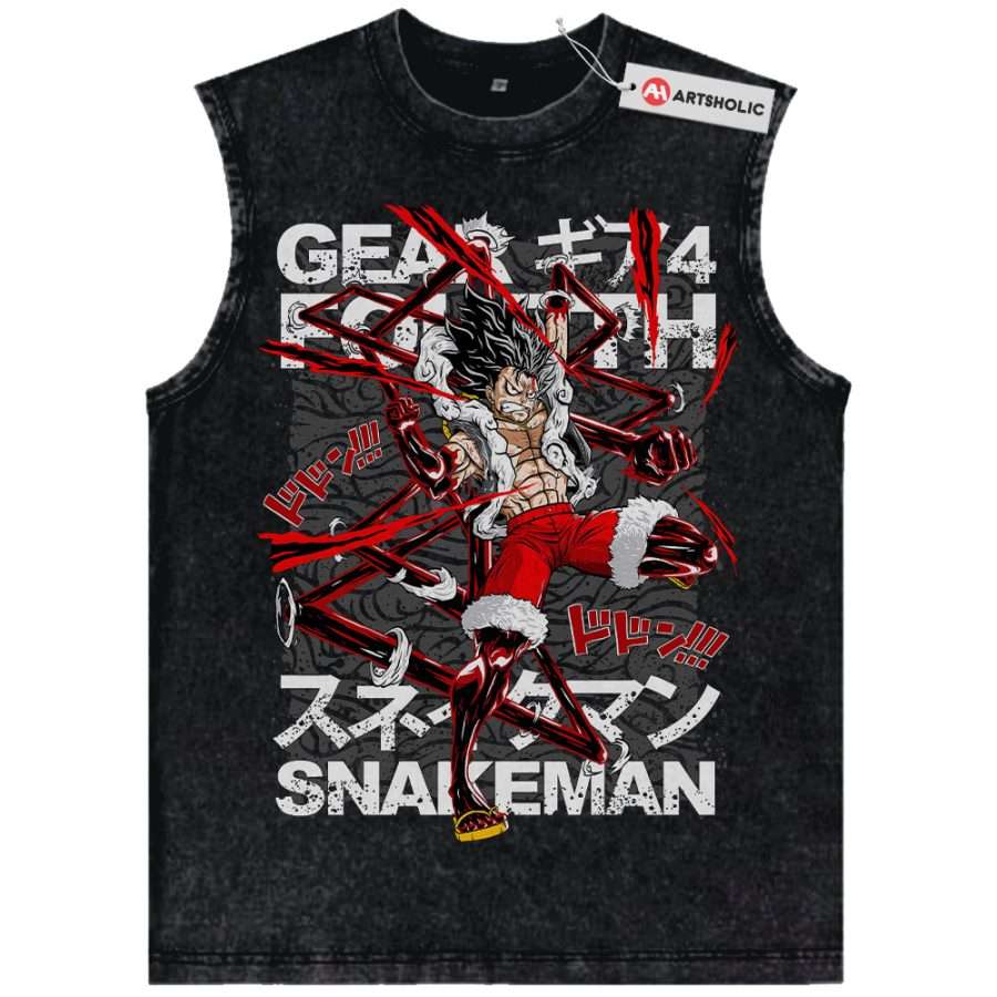 Alternative view of Monkey D Luffy Tank Top, One Piece Tank Top, Anime Tank Top, Vintage Tank Top