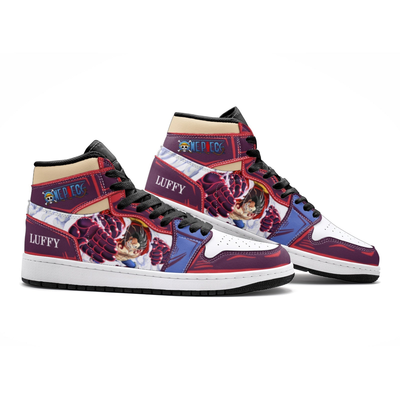 Monkey God Luffy One Piece Custom Sneaker Mid 1 Basketball Shoes - Otaku Hall