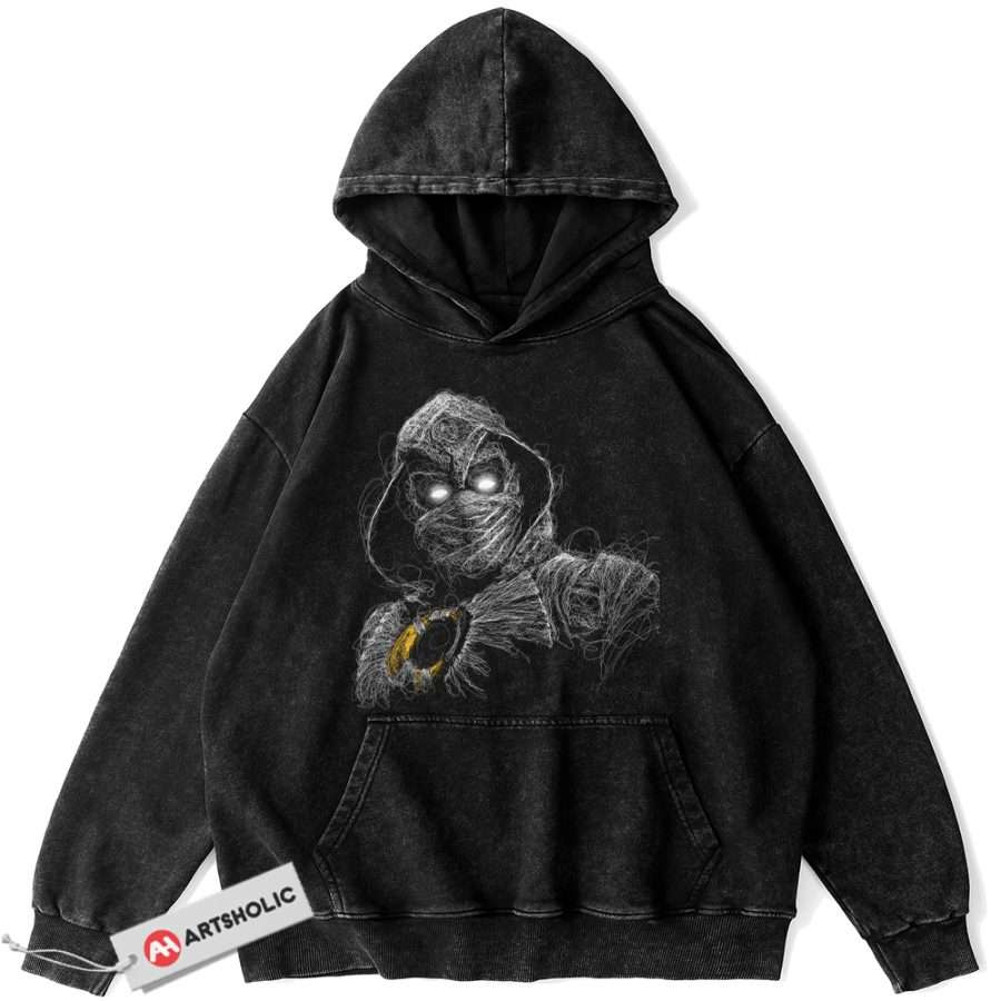 Alternative view of Moon Knight Hoodie, Marvel Comics Hoodie, Vintage Hoodie