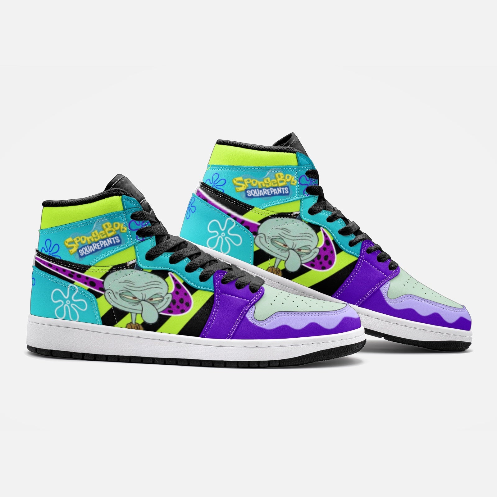 Mr. Squidward Q Tentacles SpongeBob V2 Custom Sneaker Mid 1 Basketball Shoes - Otaku Hall