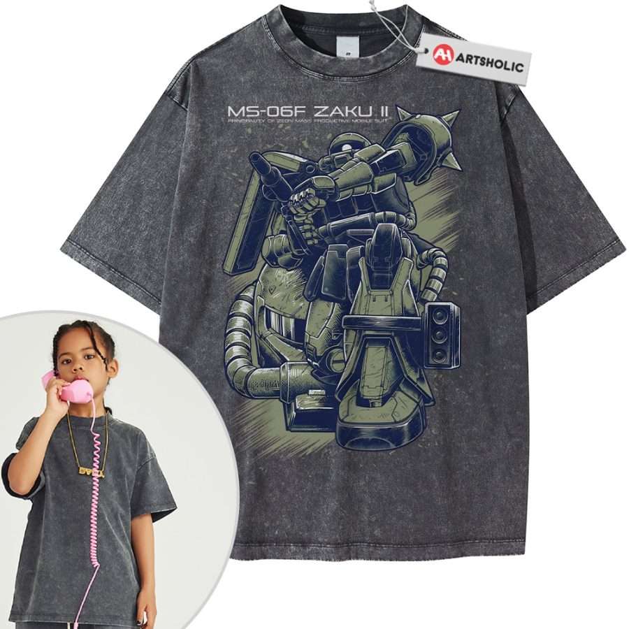 MS-06 Zaku II Shirt For Kids, The Gundam Shirt For Kids, Anime Shirt For Kids, Vintage T-Shirt For Kids - Image 10