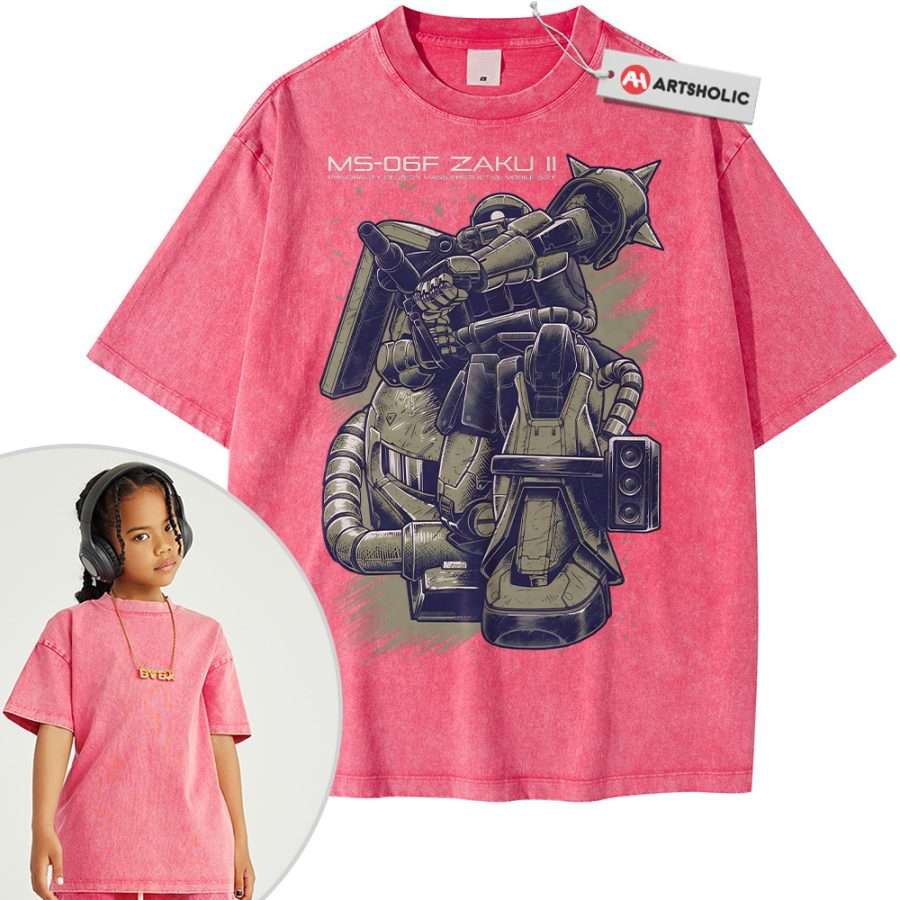 MS-06 Zaku II Shirt For Kids, The Gundam Shirt For Kids, Anime Shirt For Kids, Vintage T-Shirt For Kids - Image 9