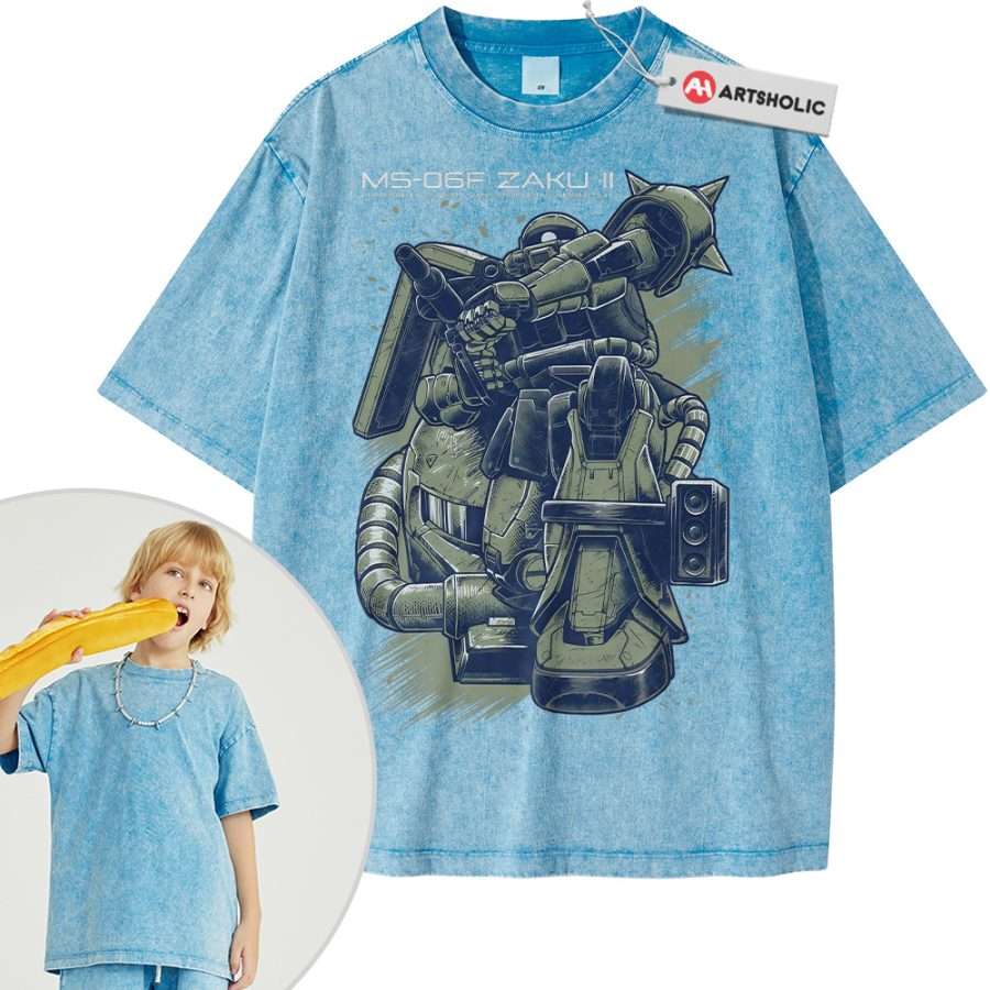 MS-06 Zaku II Shirt For Kids, The Gundam Shirt For Kids, Anime Shirt For Kids, Vintage T-Shirt For Kids - Image 7