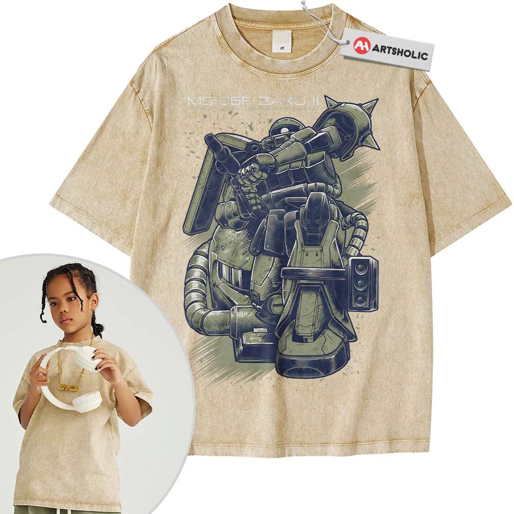 Alternative view of MS-06 Zaku II Shirt For Kids, The Gundam Shirt For Kids, Anime Shirt For Kids, Vintage T-Shirt For Kids