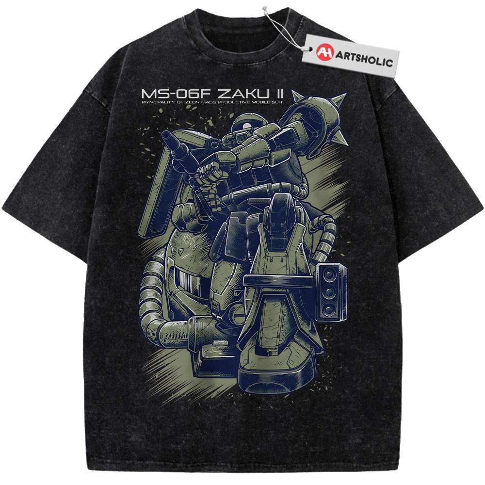Alternative view of MS-06 Zaku II Shirt, The Gundam Shirt, Anime Shirt, Vintage T-Shirt