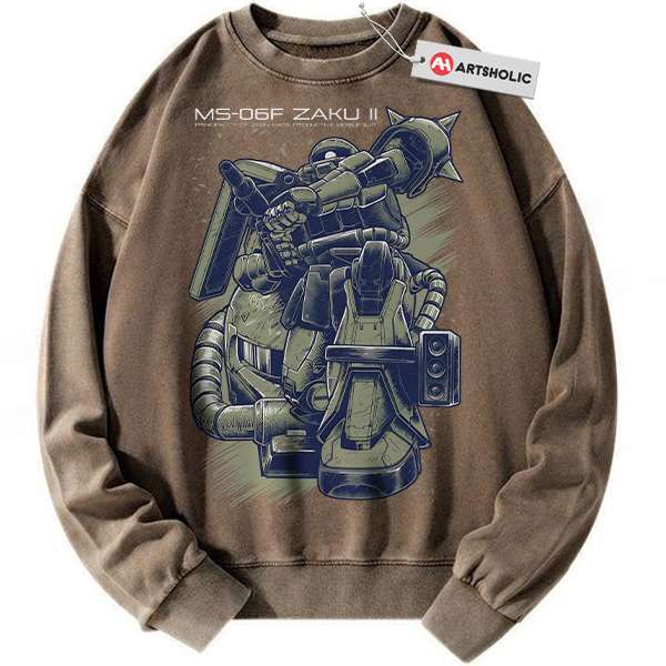 Alternative view of MS-06 Zaku II Sweatshirt, The Gundam Sweatshirt, Anime Sweatshirt, Vintage Sweatshirt