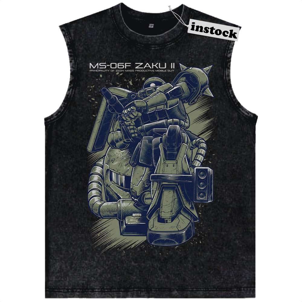 MS-06 Zaku II Tank Top, The Gundam Tank Top, Anime Tank Top, Vintage Tank Top