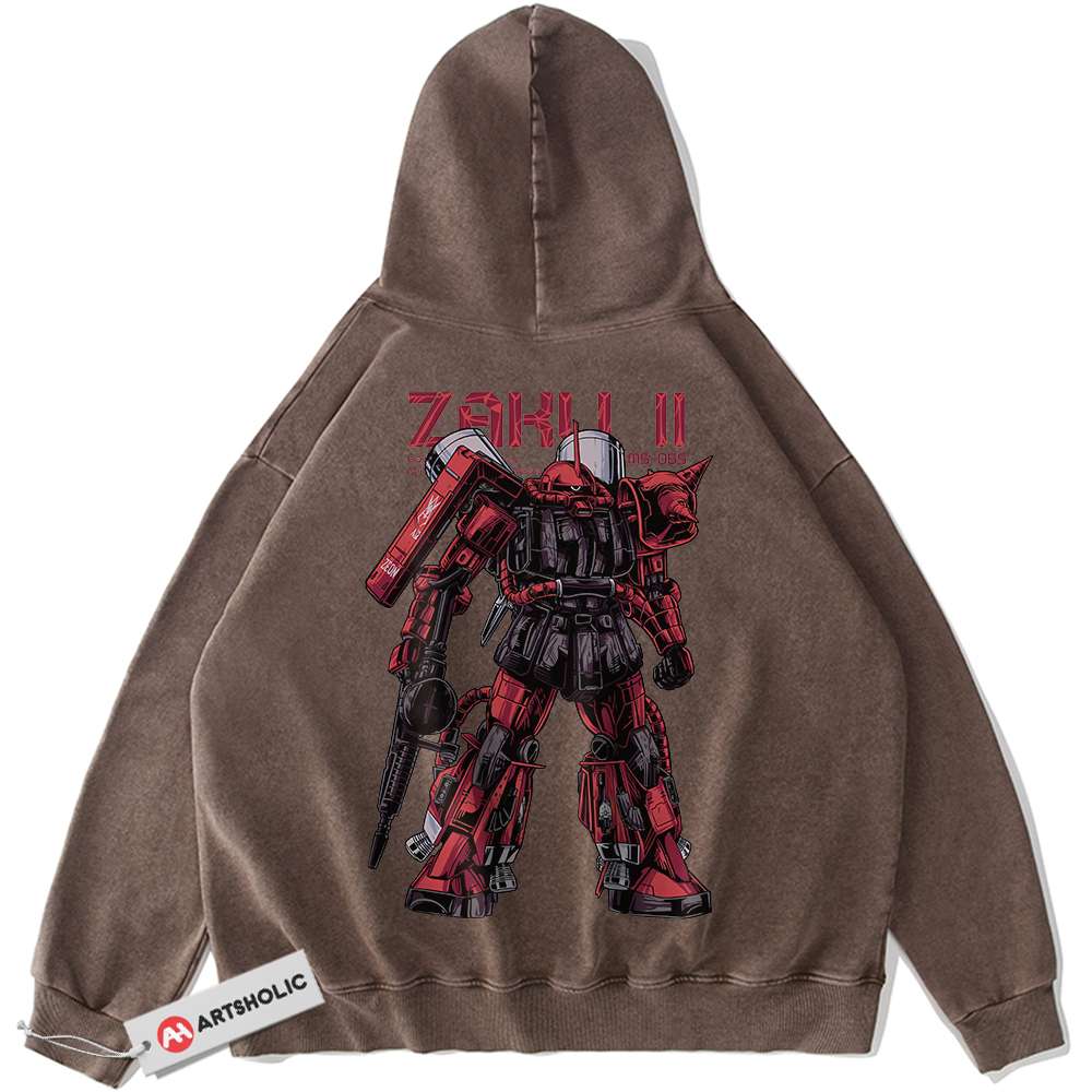 Alternative view of MS-06S Zaku II Hoodie, The Gundam Hoodie, Anime Hoodie, Vintage Hoodie