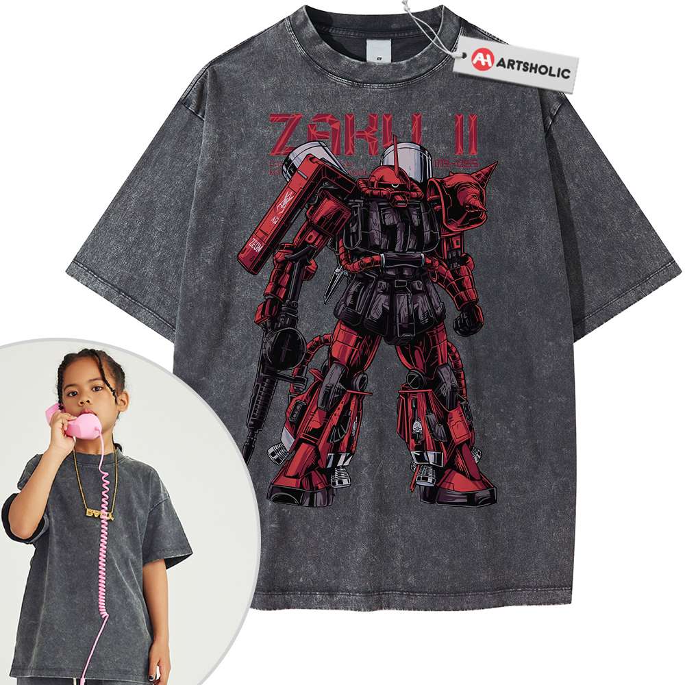 MS-06S Zaku II Shirt For Kids, The Gundam Shirt For Kids, Anime Shirt For Kids, Vintage Tee For Kids