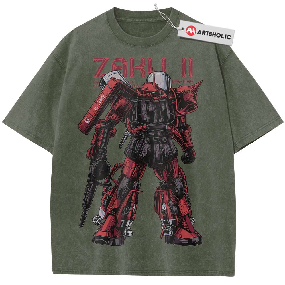 Alternative view of MS-06S Zaku II Shirt, The Gundam Shirt, Anime Shirt, Vintage Tee