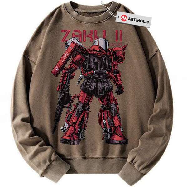 Alternative view of MS-06S Zaku II Sweatshirt, The Gundam Sweatshirt, Anime Sweatshirt, Vintage Sweatshirt