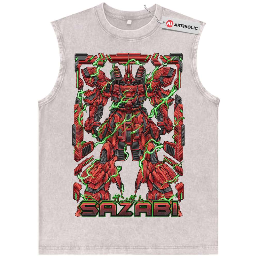 Alternative view of MSN-04 Sazabi Tank Top, The Gundam Tank Top, Anime Tank Top, Vintage Tank Top