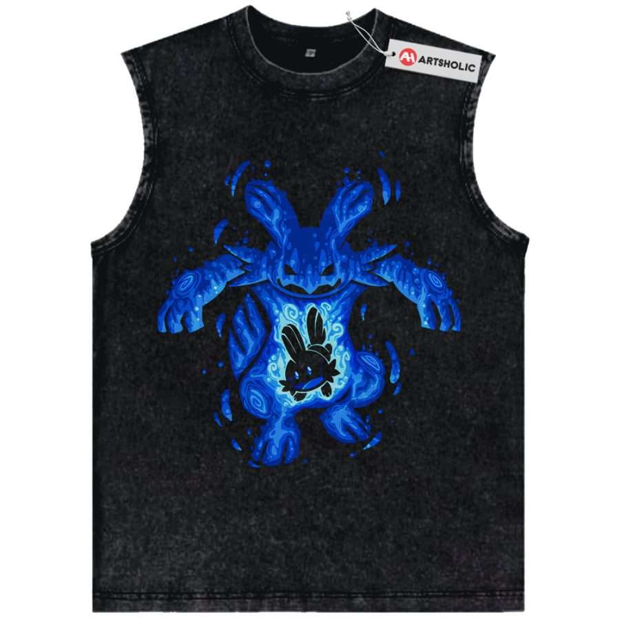 Alternative view of Mudkip Tank Top, Marshtomp Tank Top, Pokemon Tank Top, Anime Tank Top, Vintage Tank Top