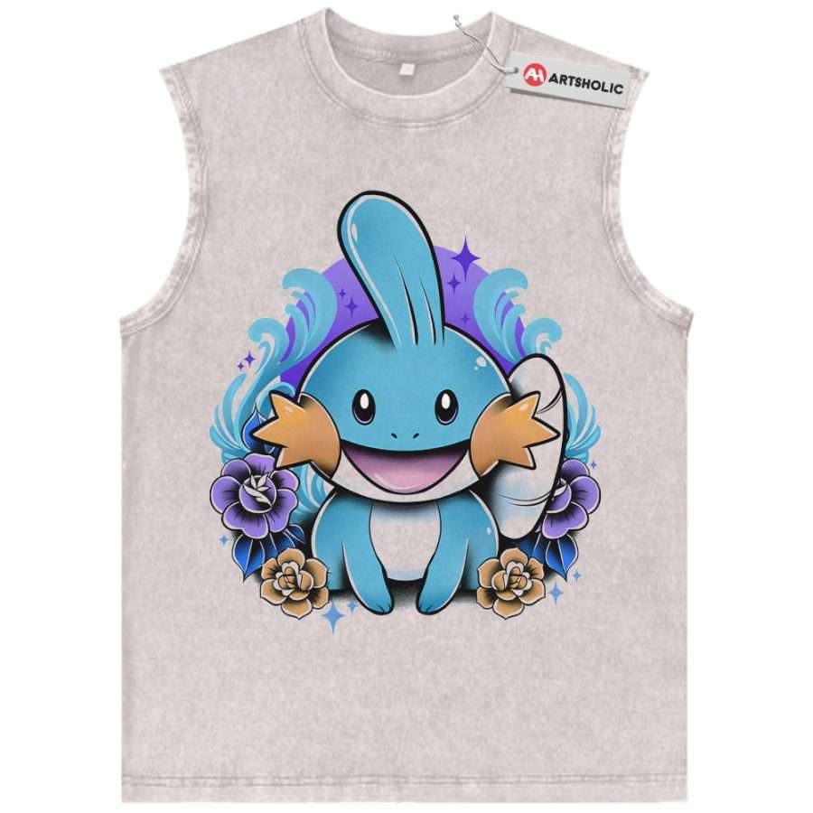 Alternative view of Mudkip Tank Top, Pokemon Tank Top, Anime Tank Top, Vintage Tank Top