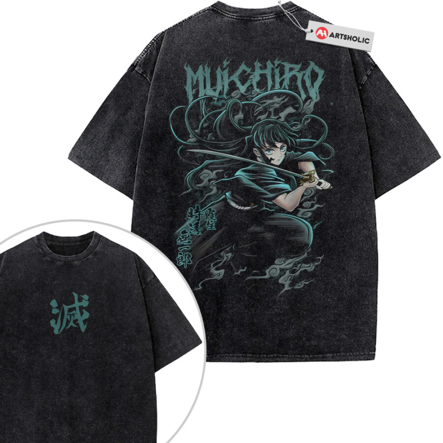 Alternative view of Muichiro Tokito Shirt, Demon Slayer Shirt, Anime Shirt, Vintage Tee 2-Sided