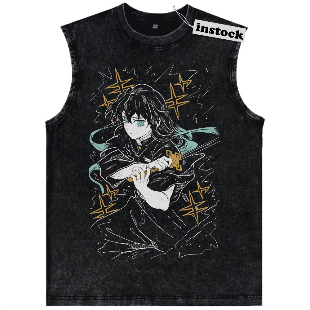 Muichiro Tokito Tank Top, Demon Slayer Tank Top, Anime Tank Top, Vintage Tank Top