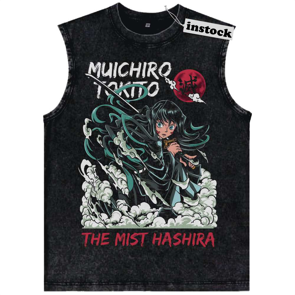 Muichiro Tokito Tank Top, Demon Slayer Tank Top, Anime Tank Top, Vintage Tank Top