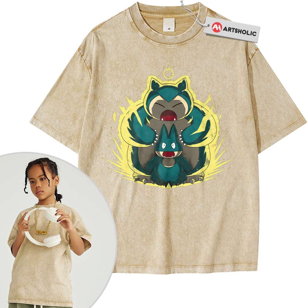 Alternative view of Munchlax vs Snorlax Shirt For Kids, Pokemon Shirt For Kids, Anime Shirt For Kids, Vintage T-Shirt For Kids