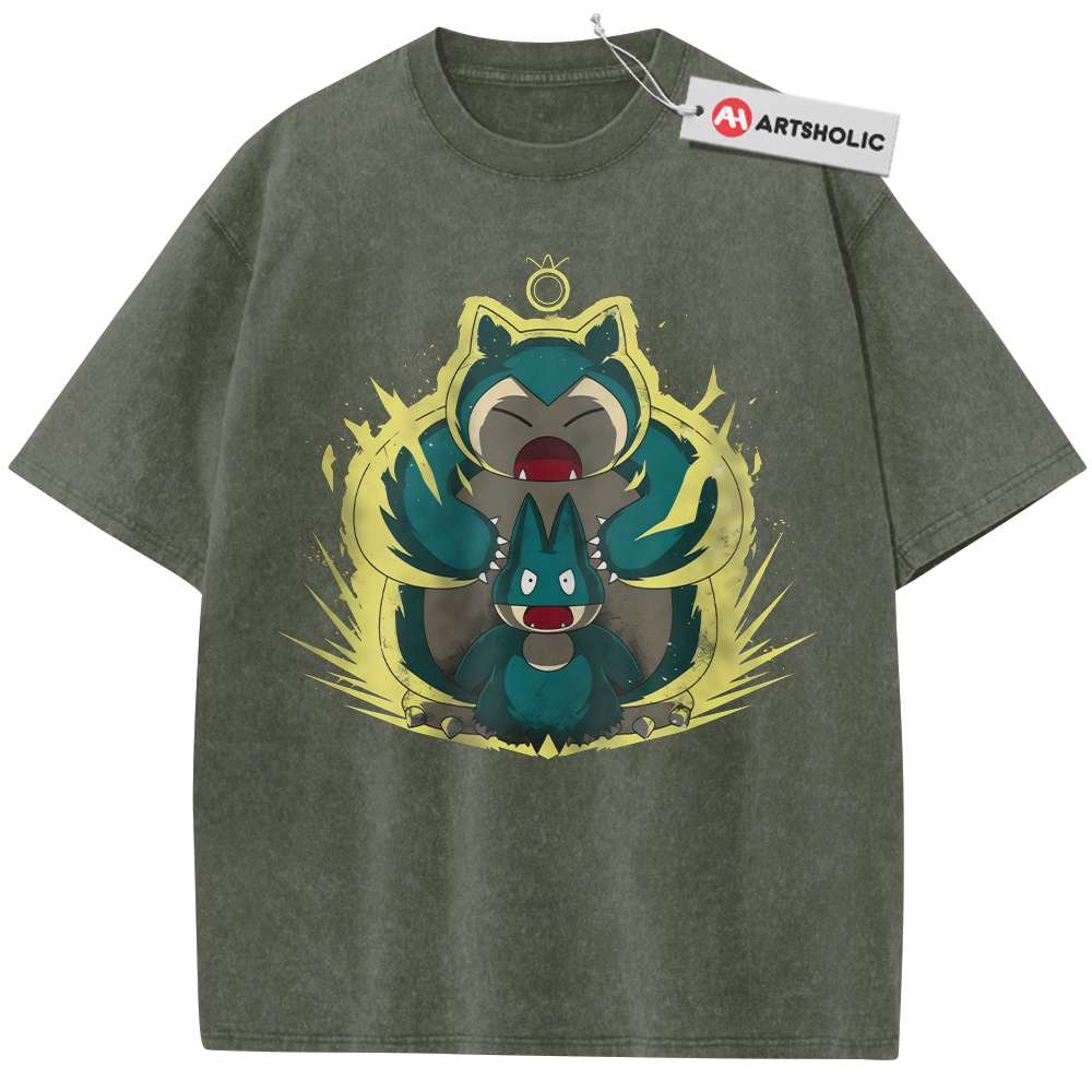 Alternative view of Munchlax vs Snorlax Shirt, Pokemon shirt, Anime Shirt, Vintage T-Shirt