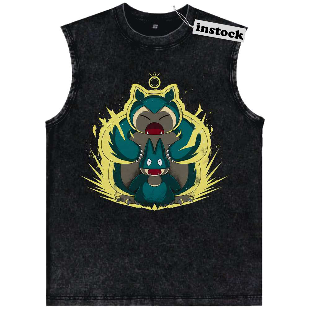 Munchlax vs Snorlax Tank Top, Pokemon Tank Top,Anime Tank Top, Vintage Tank Top