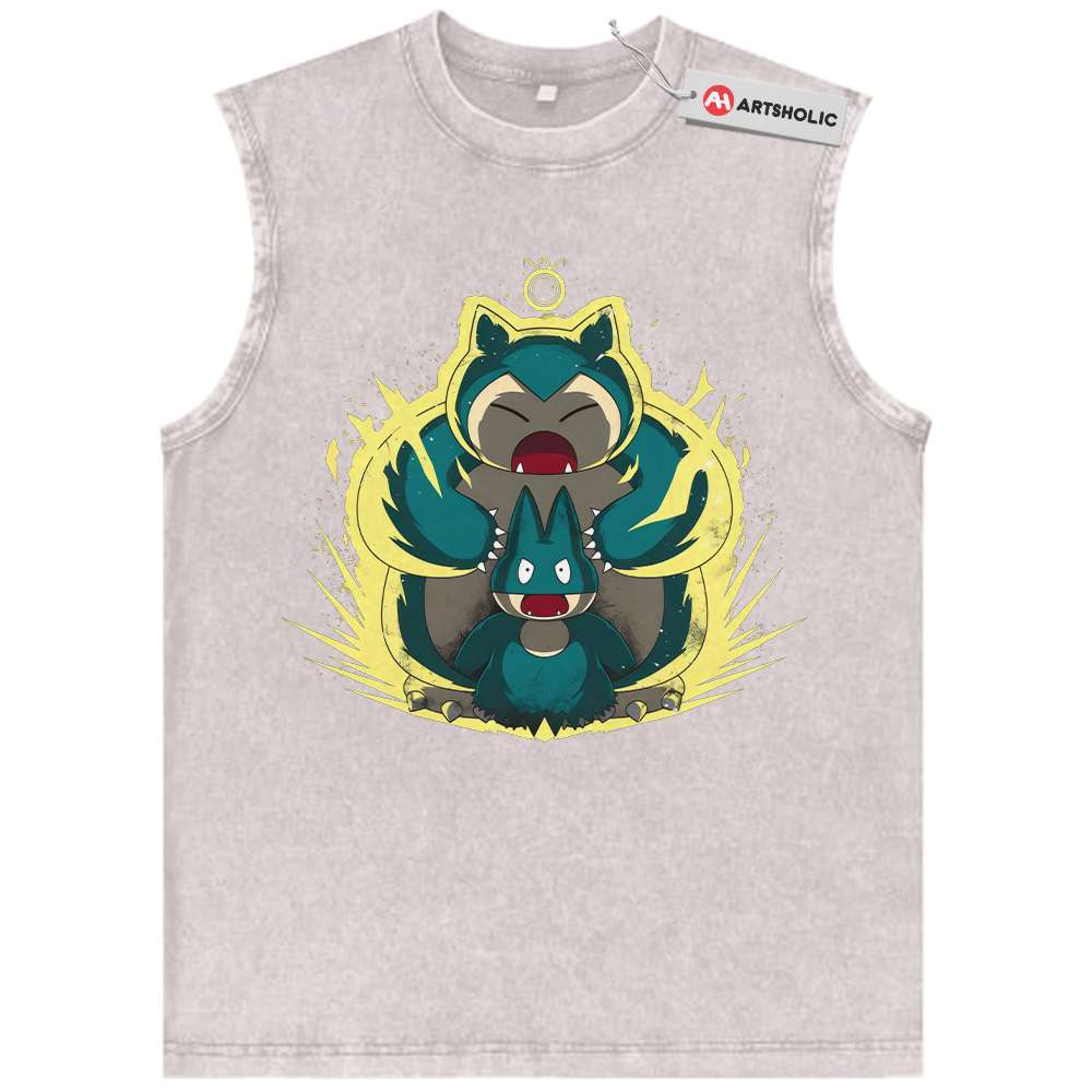 Alternative view of Munchlax vs Snorlax Tank Top, Pokemon Tank Top,Anime Tank Top, Vintage Tank Top