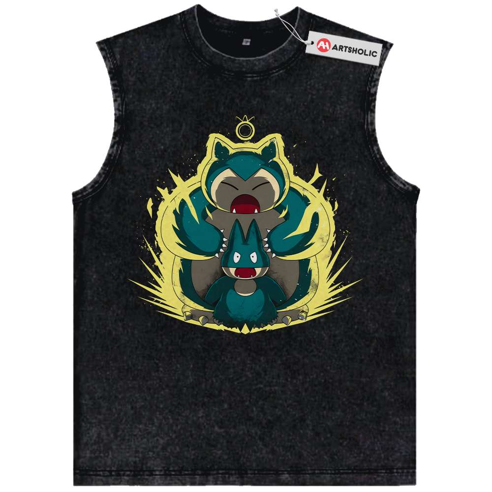 Munchlax vs Snorlax Tank Top, Pokemon Tank Top,Anime Tank Top, Vintage Tank Top