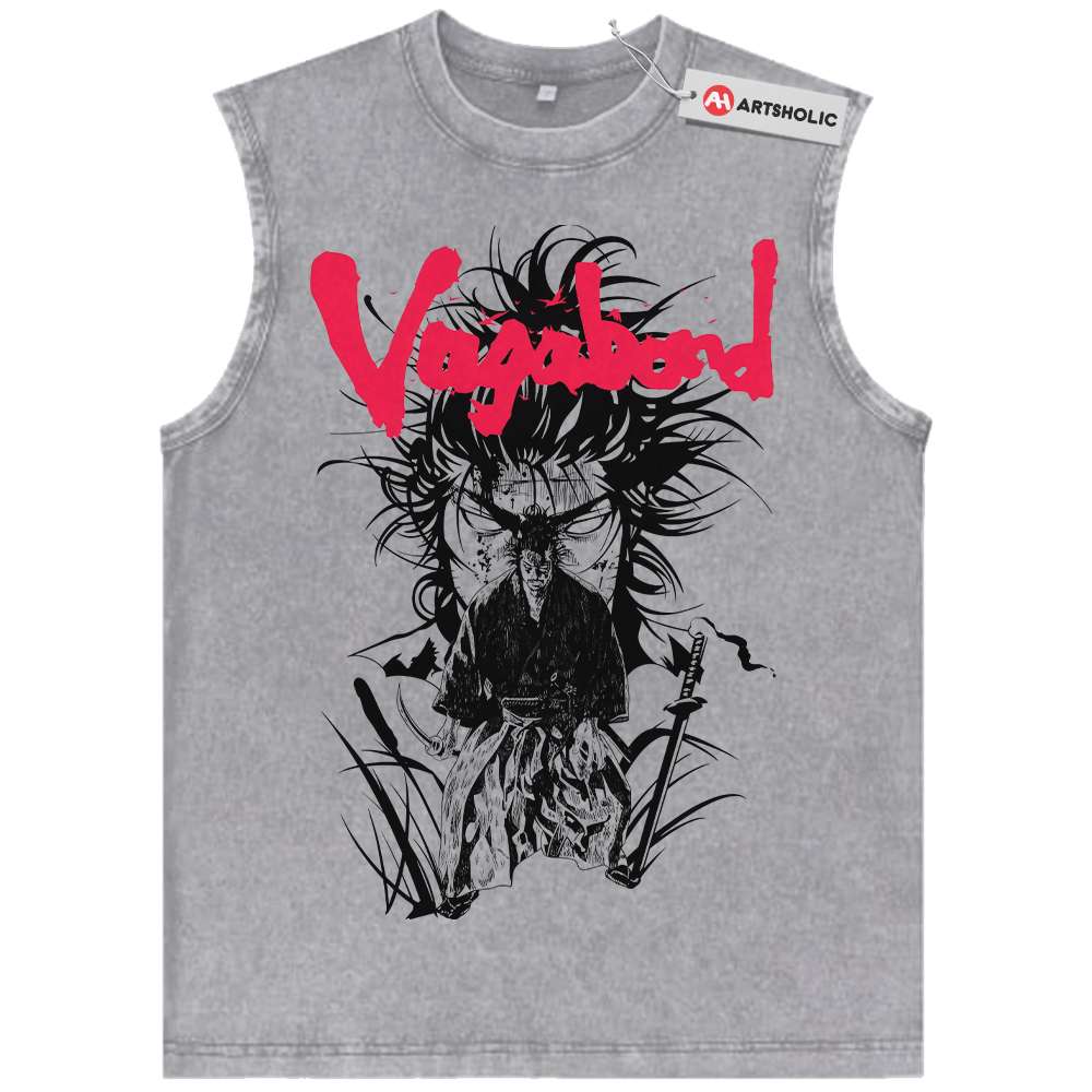 Alternative view of Musashi Miyamoto Tank Top, Vagabond Tank Top, Anime Tank Top, Vintage Tank Top