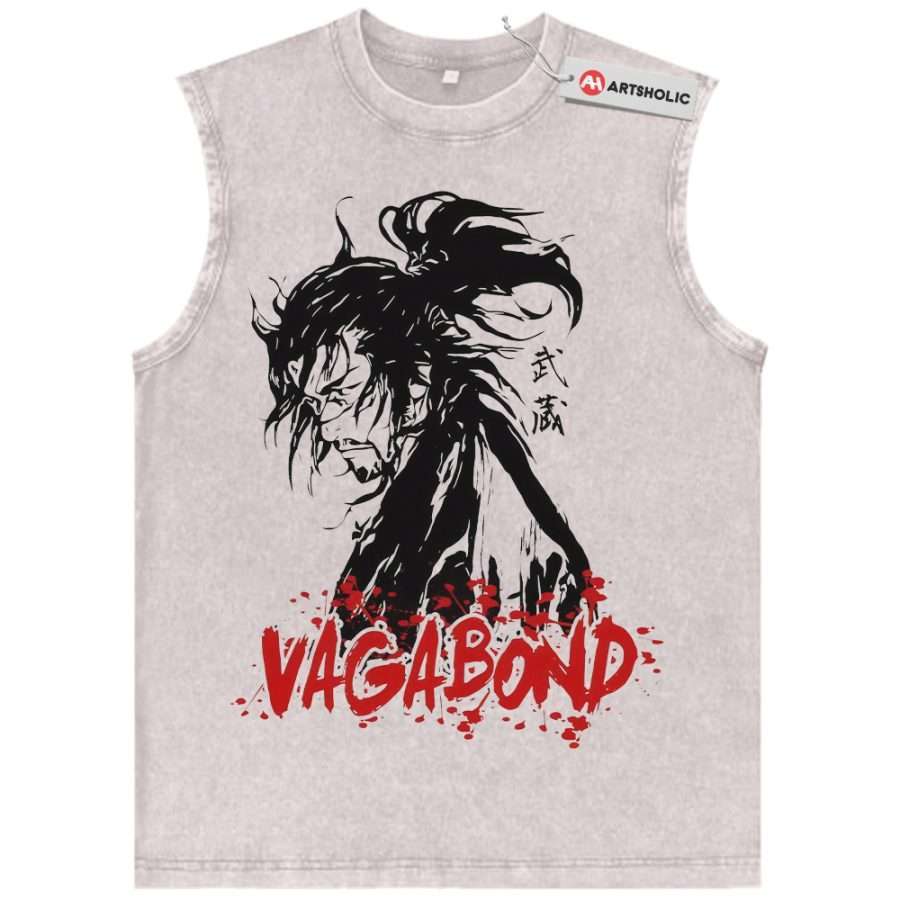 Alternative view of Musashi Miyamoto Tank Top, Vagabond Tank Top, Anime Tank Top, Vintage Tank Top