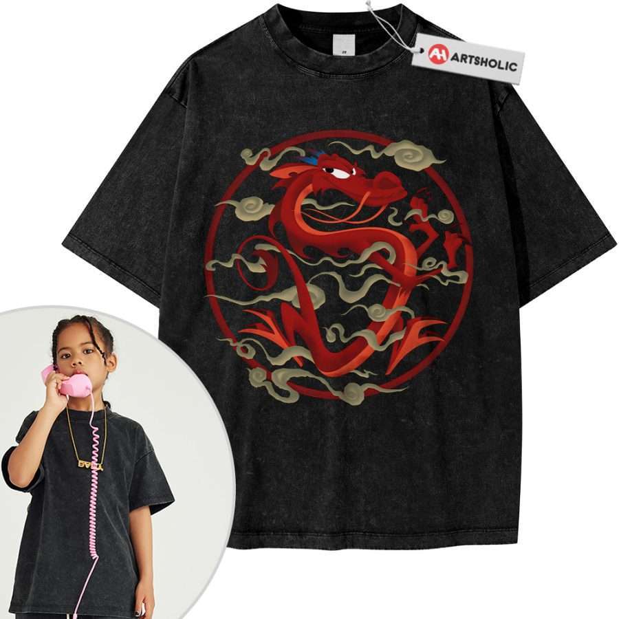 Alternative view of Mushu Shirt For Kids, Mulan Shirt For Kids, Animated Shirt For Kids, Vintage T-Shirt For Kids