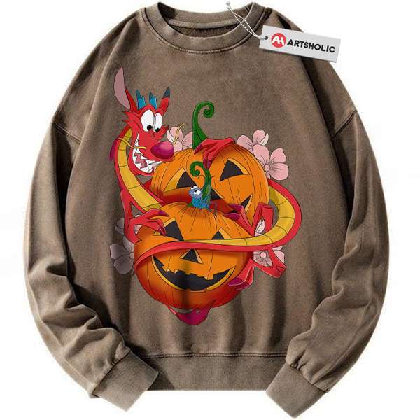 Alternative view of Mushu vs Cri-Kee Sweatshirt, Mulan Sweatshirt, Animated Sweatshirt, Vintage Sweatshirt