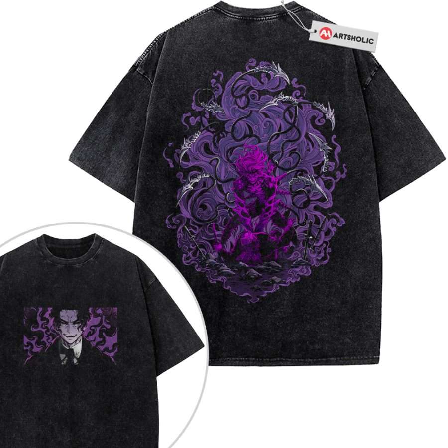 Alternative view of Muzan Kibutsuji Shirt, Demon Slayer Shirt, Anime Shirt, Vintage T-Shirt 2-Sided