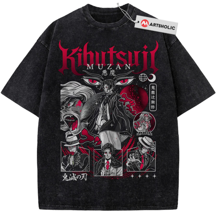 Alternative view of Muzan Kibutsuji Shirt, Demon Slayer Shirt, Anime Shirt, Vintage T-Shirt