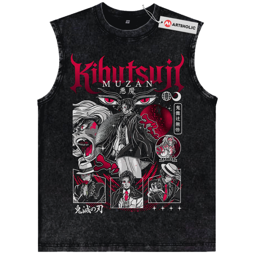 Muzan Kibutsuji Tank Top, Demon Slayer Tank Top, Anime Tank Top, Vintage Tank Top