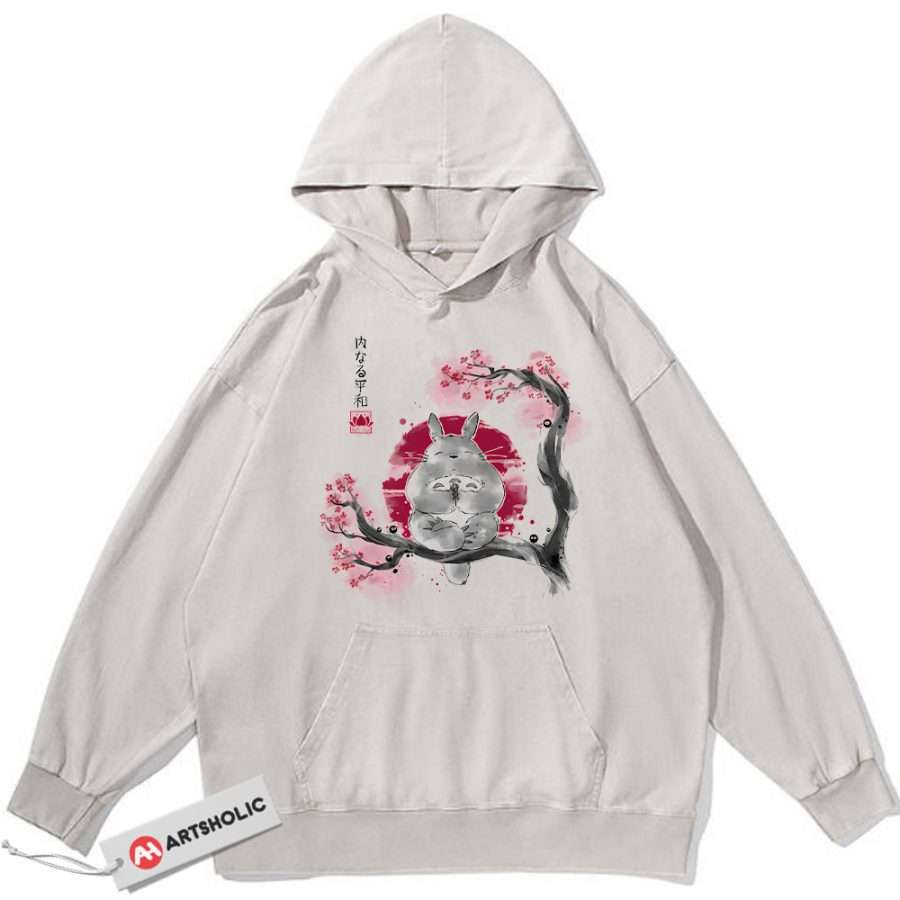 Alternative view of My Neighbor Totoro Hoodie, Studio Ghibli Hoodie, Anime Hoodie, Vintage Hoodie