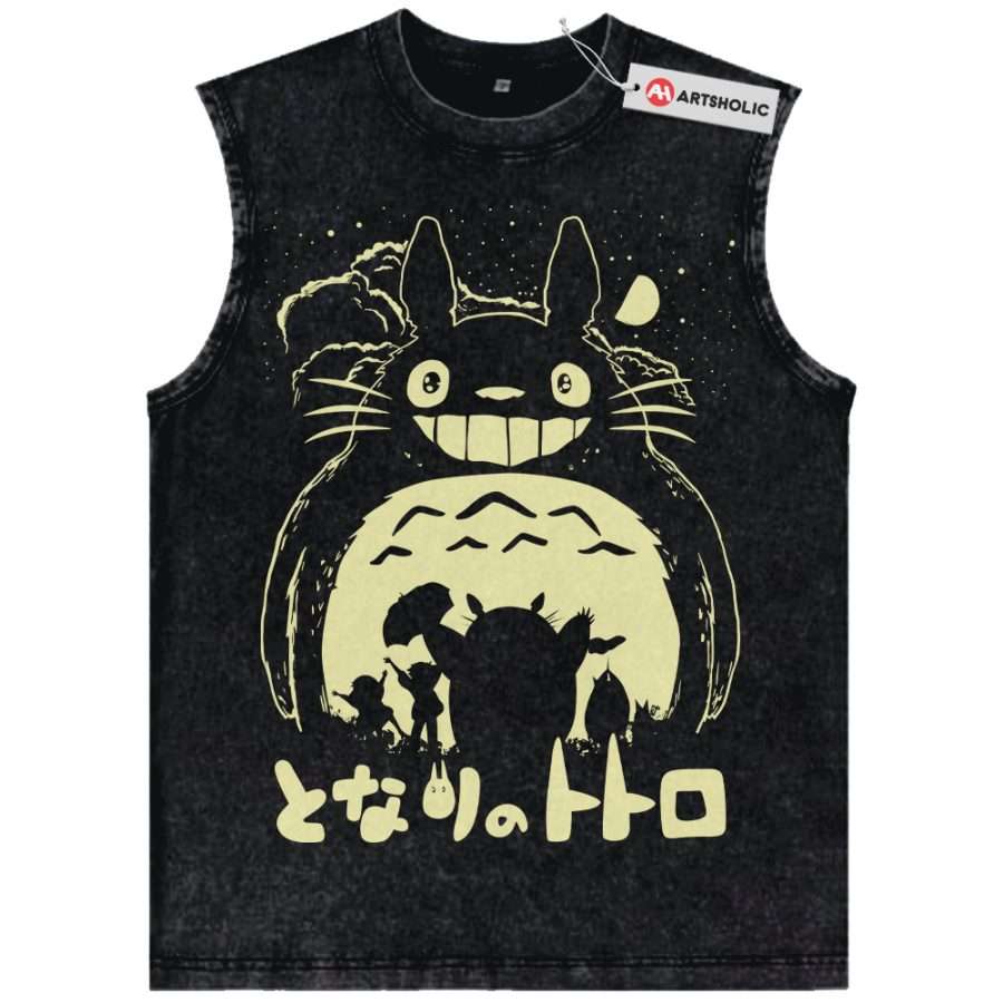 Alternative view of My Neighbor Totoro Tank Top, Studio Ghibli Tank Top, Anime Tank Top, Vintage Tank Top