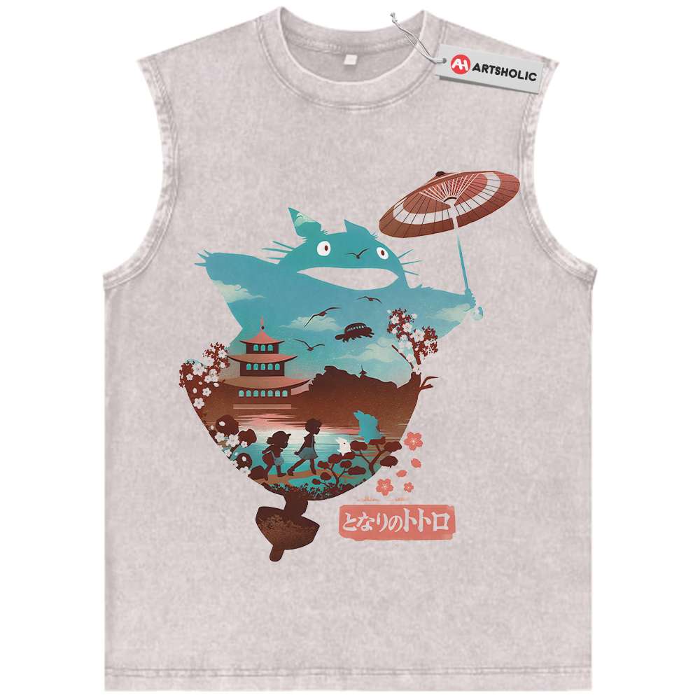Alternative view of My Neighbor Totoro Tank Top, Studio Ghibli Tank Top, Anime Tank Top, Vintage Tank Top