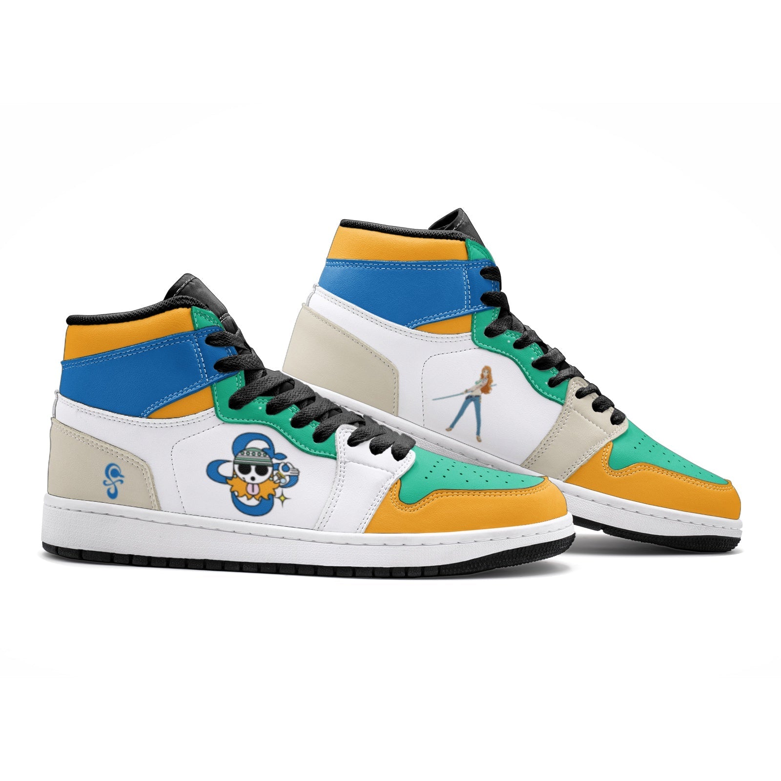 Alternative view of Nami One Piece Custom Sneaker Mid 1 Basketball Shoes - Otaku Hall